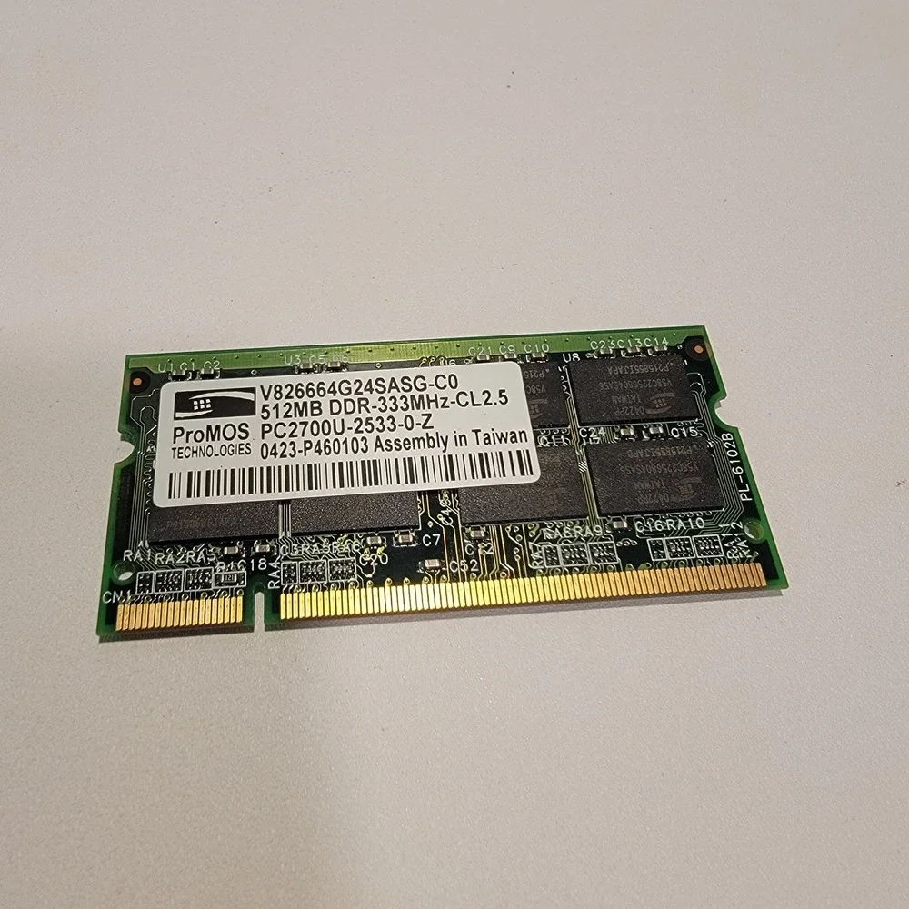 ProMos RAM Memory Module 512MB PC2700U CL2.5 DDR3-333MHz V826664G24SASG-C0